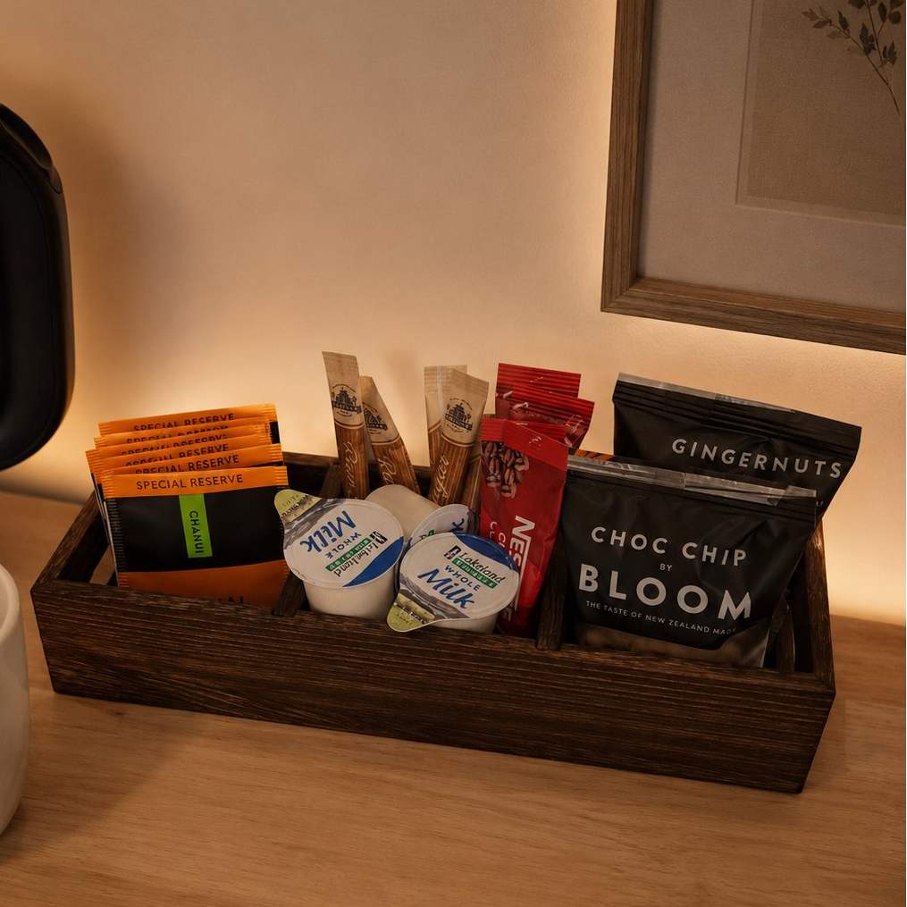 Wooden Amenity Tray - 3 Compartment
