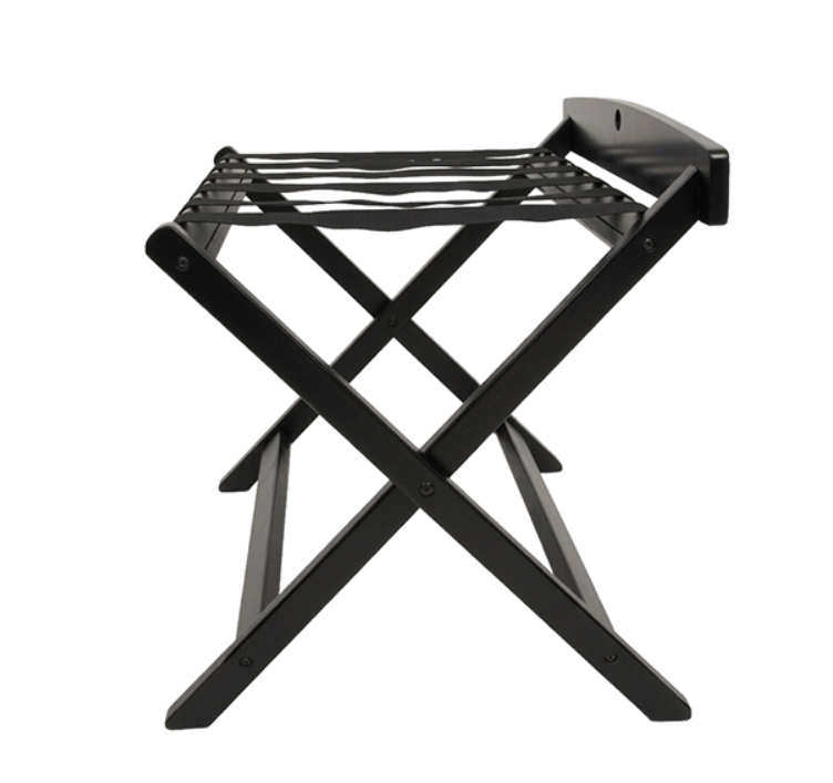 Luggage Rack Wooden High Back, 700mm, Black