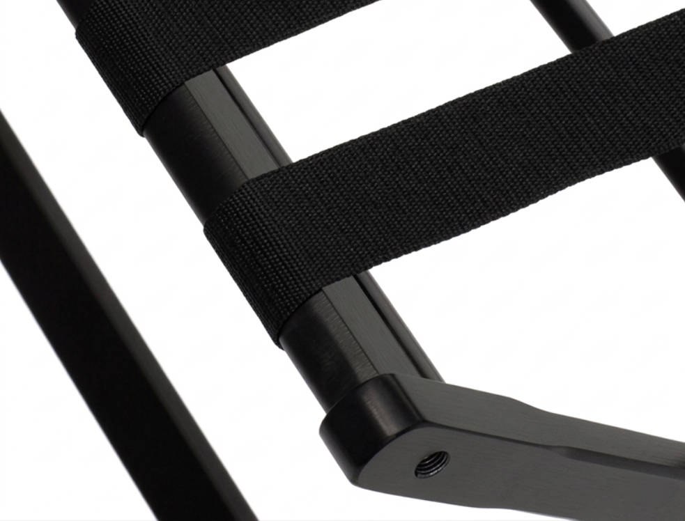 Luggage Rack Wooden High Back, 700mm, Black