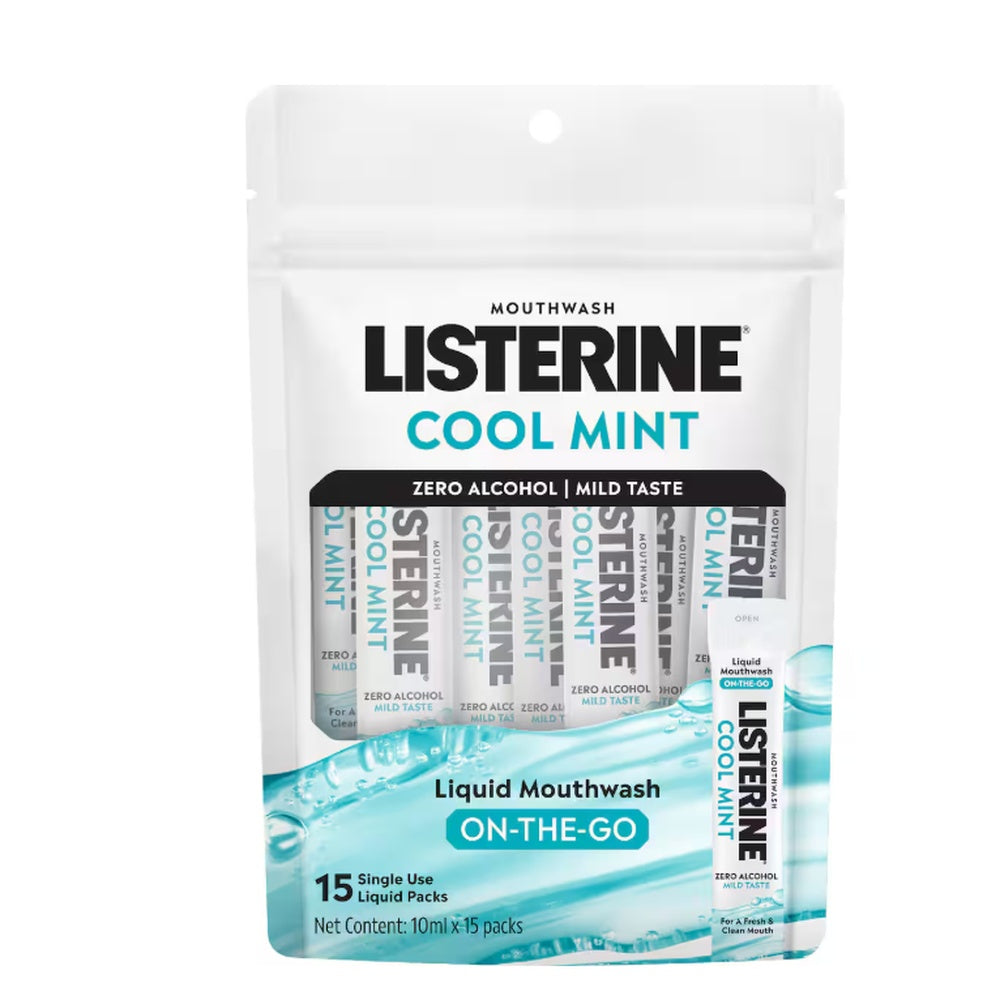 Listerine Mouthwash Sachet Cool Mint Zero 10ml x 15 Pack