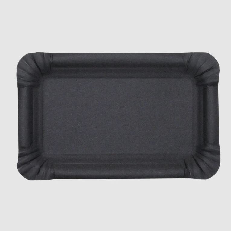 Disposable Plate Paris Rectangle, Black, 50pk