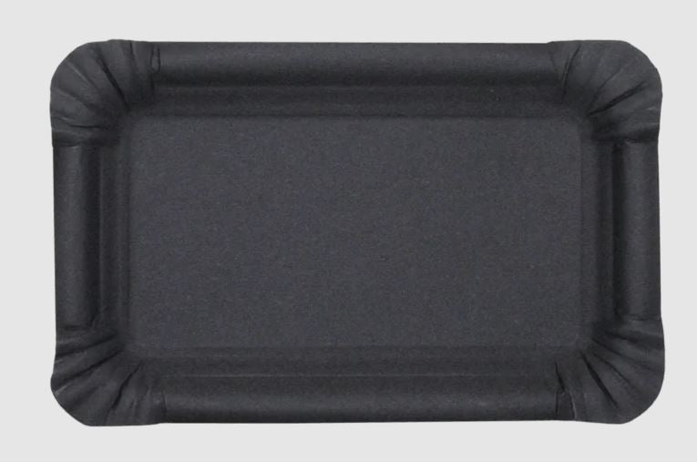 Black Paris Rectangle Disposable Plate, 50pk