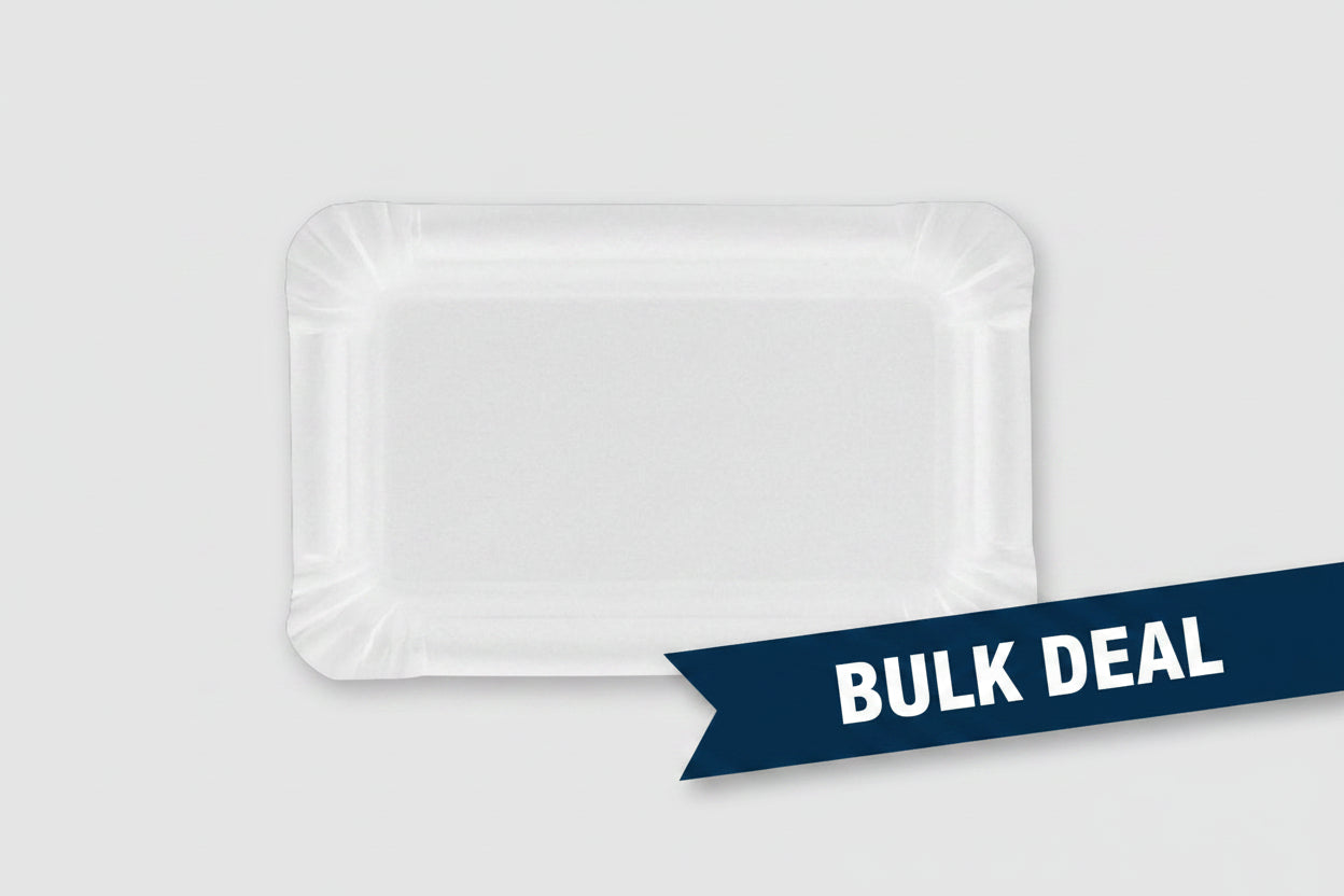 Disposable Plate Rectangle, White, 50pk