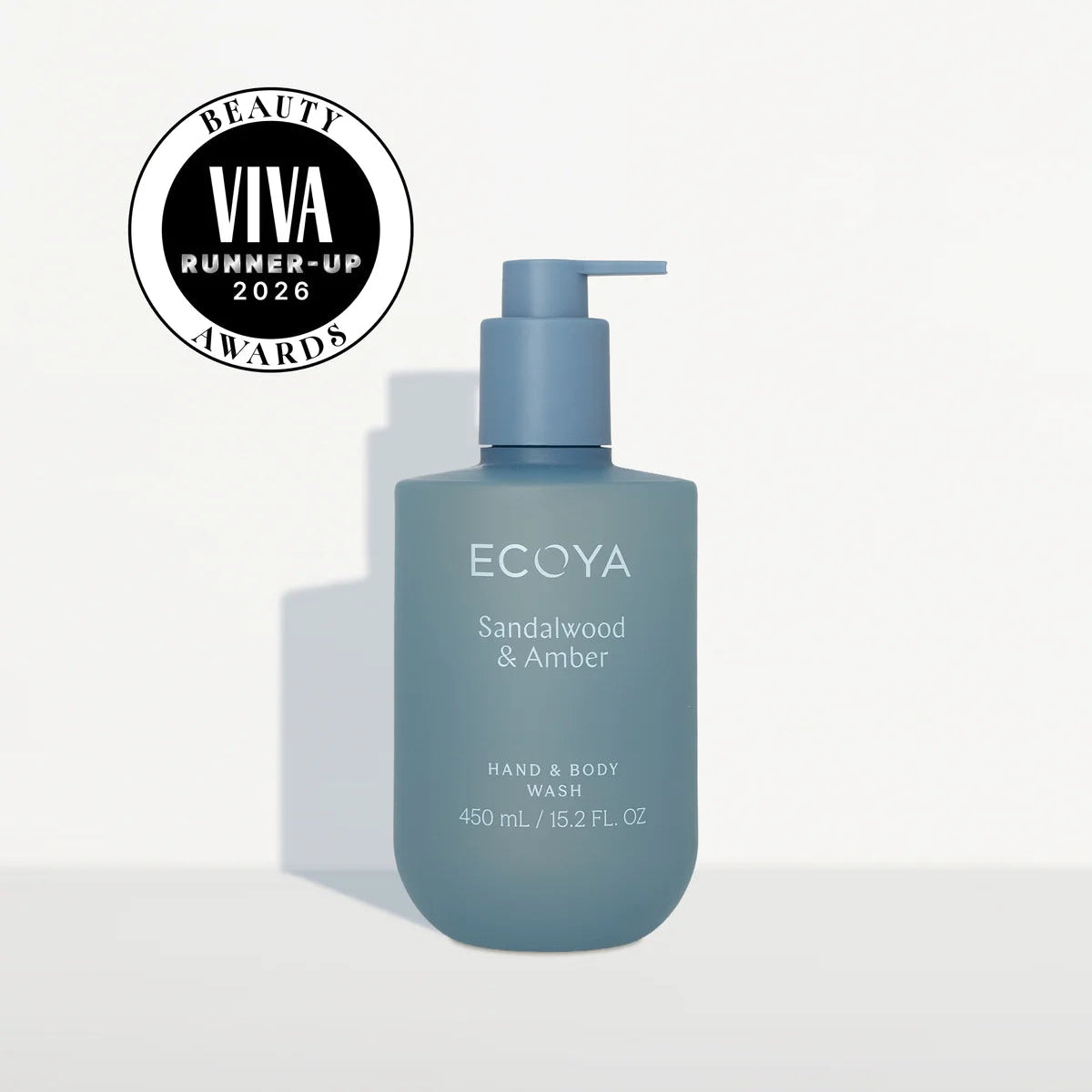 Ecoya Hand & Body Wash - Sandalwood & Amber, 450ml