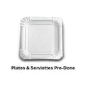 Plates & White Serviettes Pre Done, 50pk