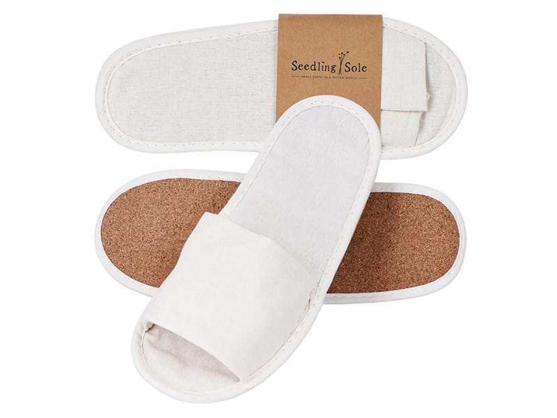 Seedling Sole Slipper, Open Toe, Cork Sole in Kraft Band