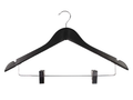 Black Wooden Coat Hangers, with Clips