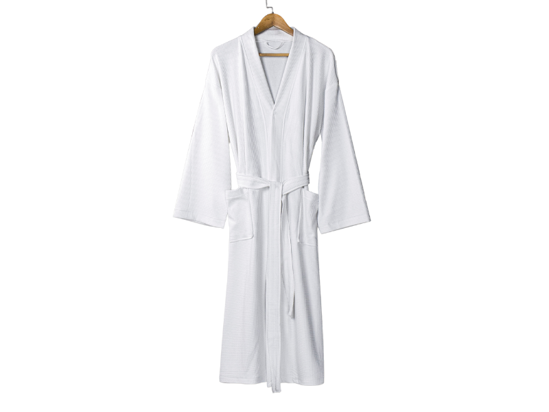 Tresor & Co Adult Sustainable Waffle Bathrobe, White